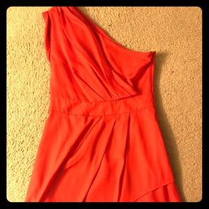 BCBG Coral one-shouldered dress